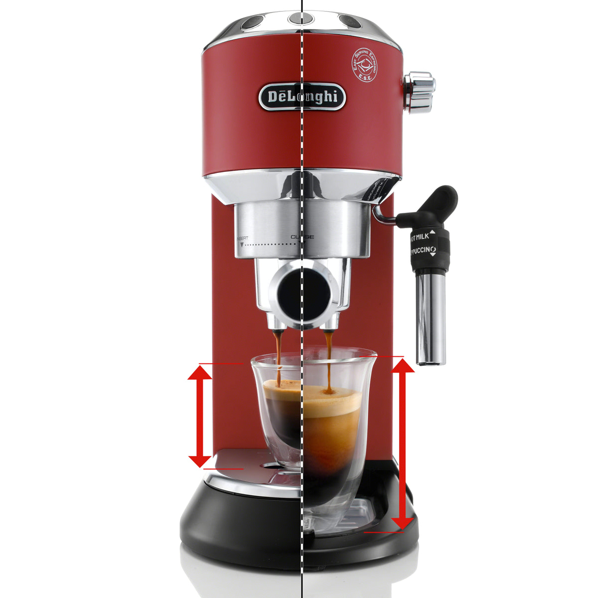 Ec685r DeLonghi EC685R Dedica DeLuxe Pump Espresso Machine - Red – Whole Latte ...