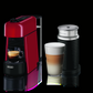 Nespresso Essenza Plus Espresso Machine by DeLonghi with Aeroccino - Red