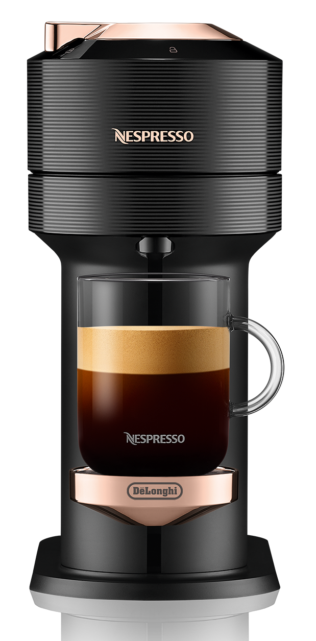 Nespresso Vertuo Next Premium Espresso Machine by DeLonghi with Aeroccino - Black Rose Gold
