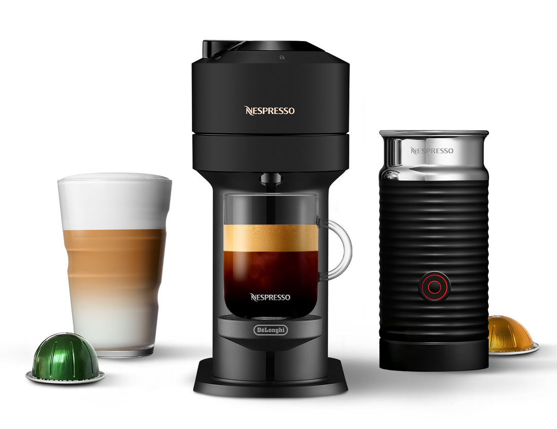 Nespresso Vertuo Next Espresso Machine by DeLonghi with Aeroccino - Matte Black