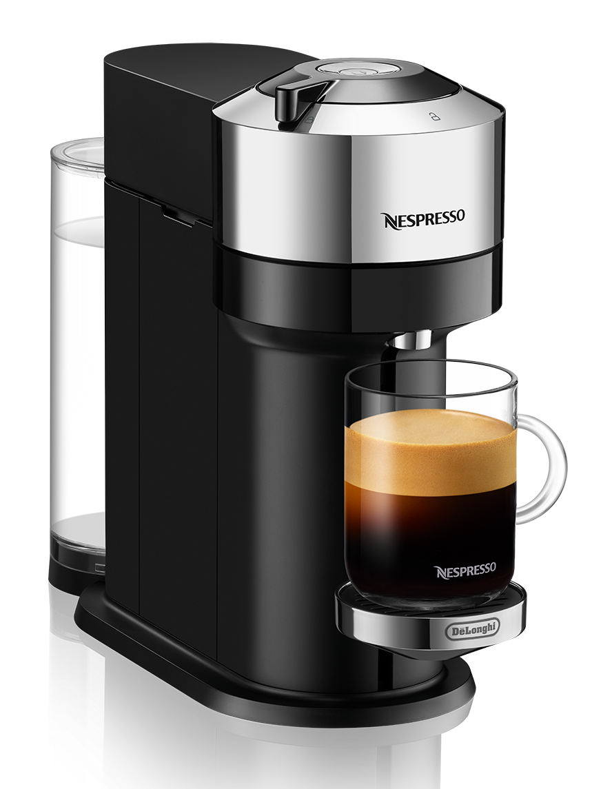 Nespresso Vertuo Next Deluxe Espresso Machine by DeLonghi with Aeroccino - Chrome