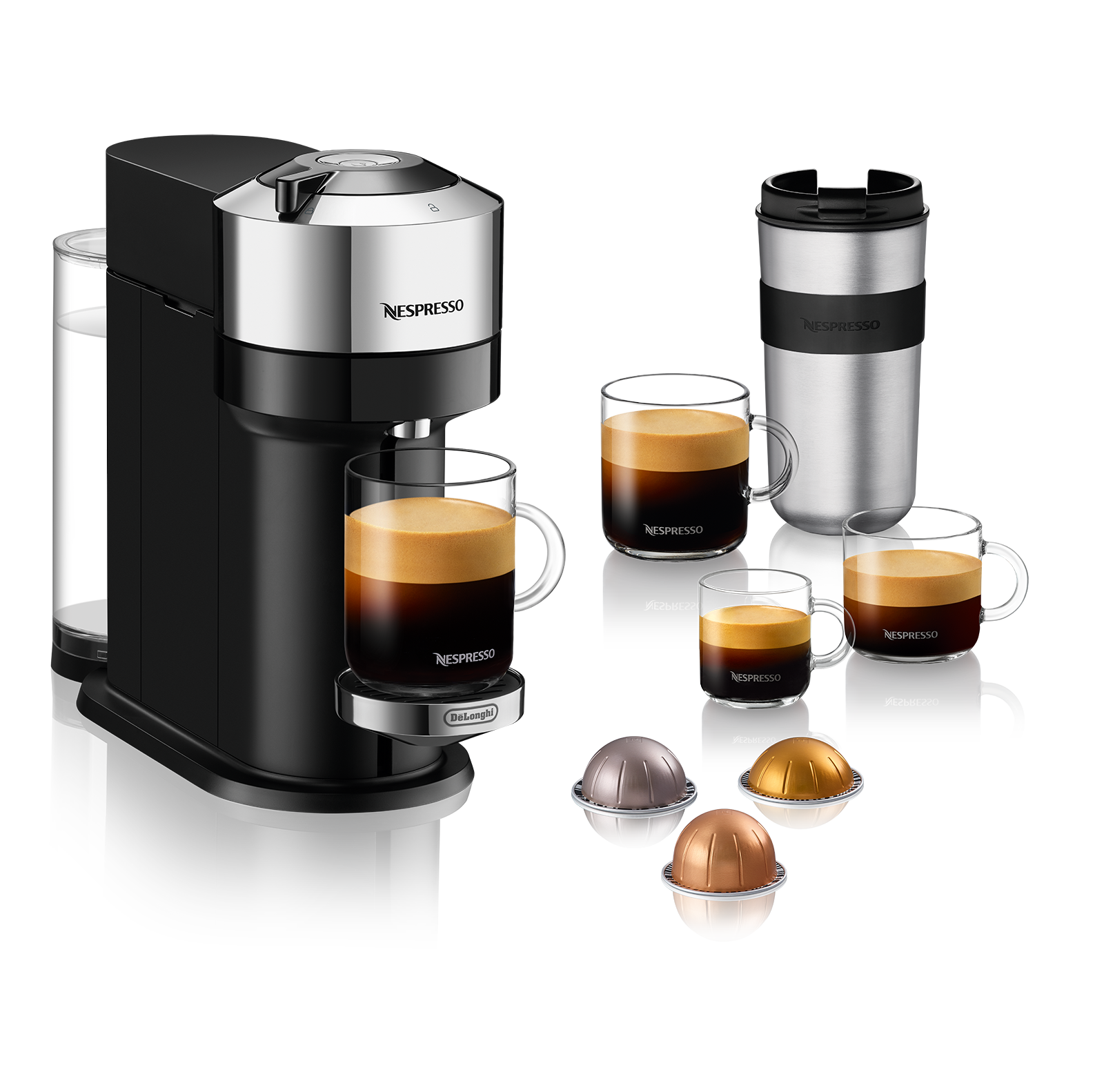 Nespresso Vertuo Next Deluxe Espresso Machine by DeLonghi - Chrome Nespresso Vertuo Next Deluxe Espresso Machine by DeLonghi - Chrome