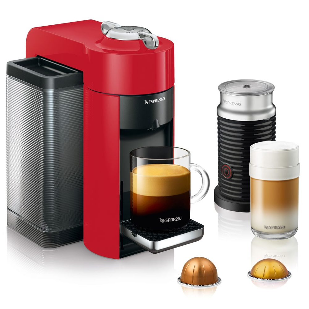Nespresso Vertuo Espresso Machine by DeLonghi with Aeroccino - Red