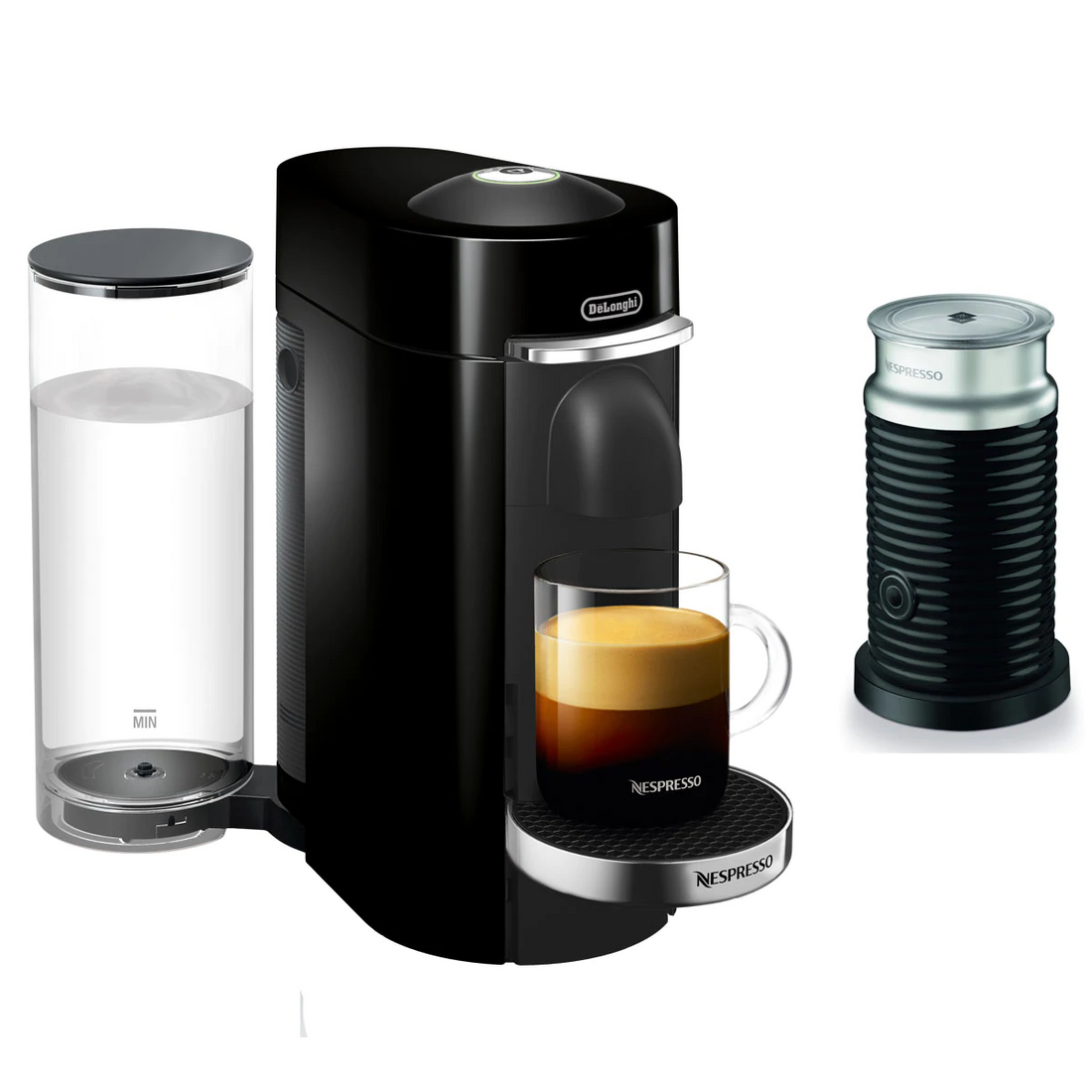 Nespresso Vertuo Plus Deluxe Espresso Machine by DeLonghi with Aeroccino - Black