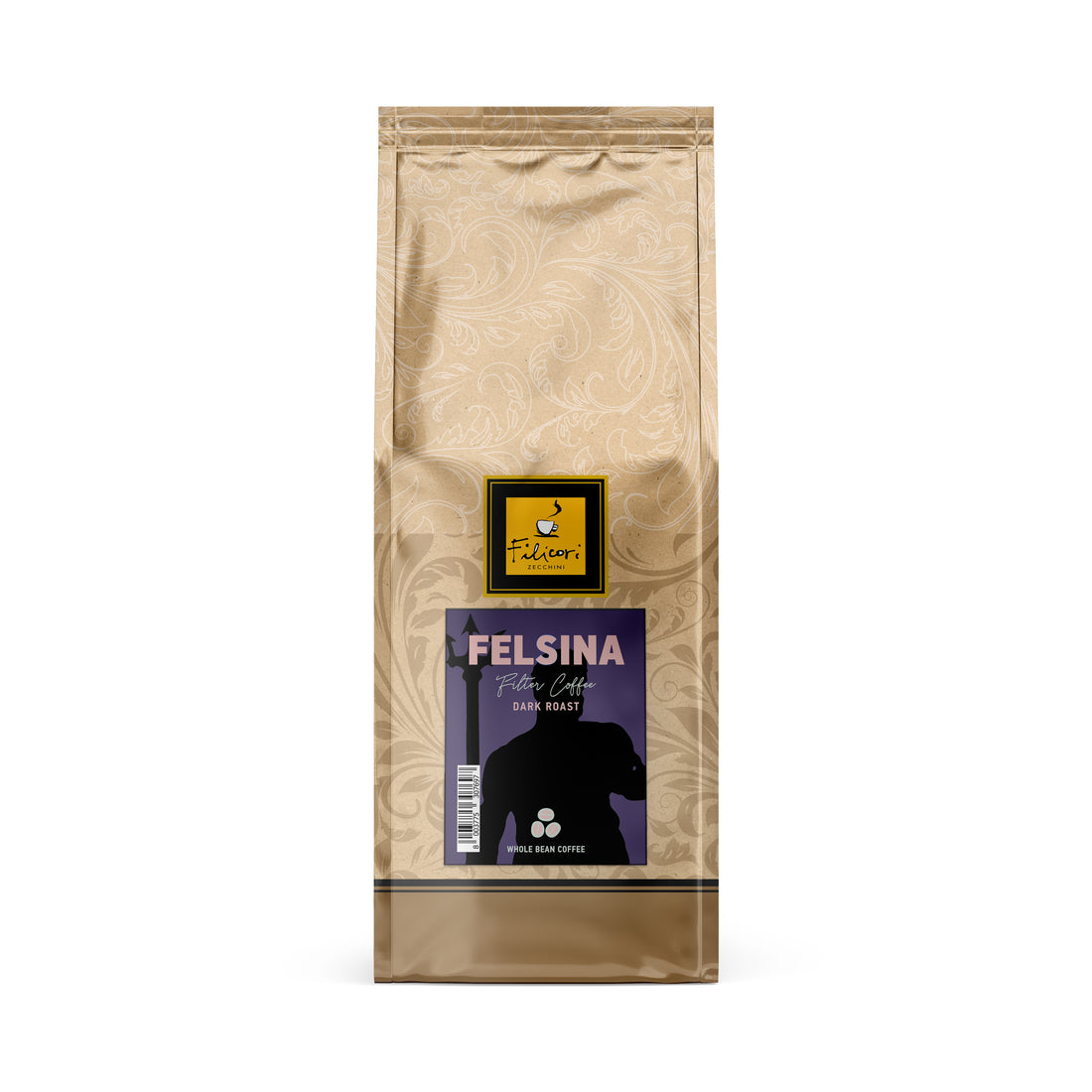 Filicori Zecchini Felsina Dark Roast Whole Bean Coffee bag from the front.