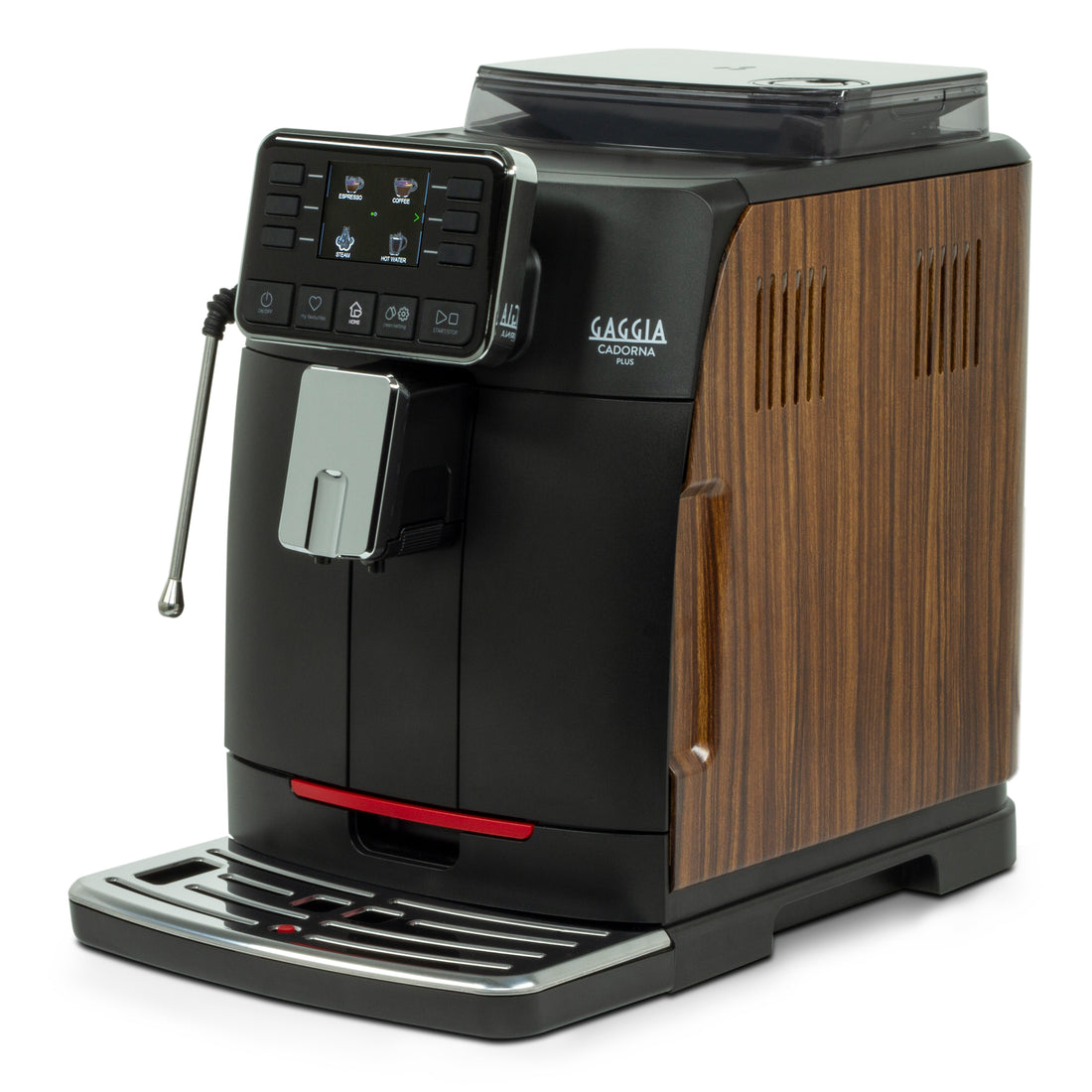 Gaggia Cadorna Barista Plus Automatic Espresso Machine - Dark Chocolate Straight Grain