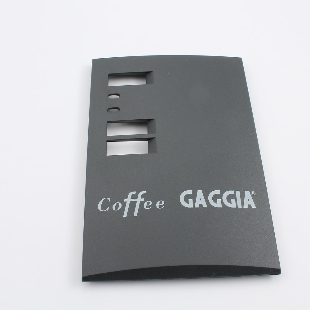 Face Plate For Coffee, Black With White Text Base