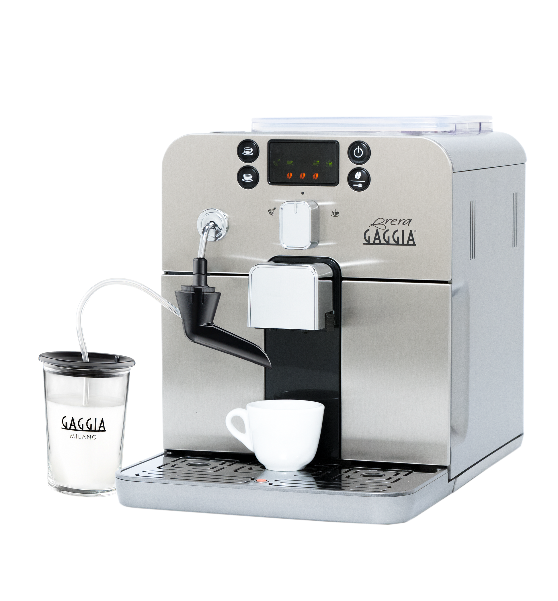 Fully Automatic Espresso Machine with Milk Frother Silver Enjoy Freshly Ground Italian Style Coffee with One Click