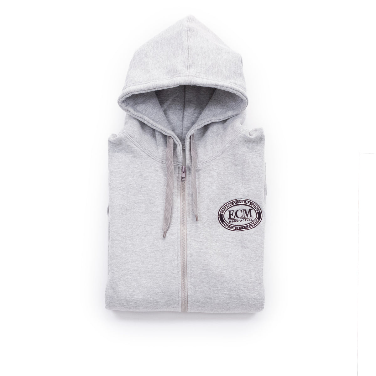 ECM Grey Logo Zip-Up Hoodie - Size XXL