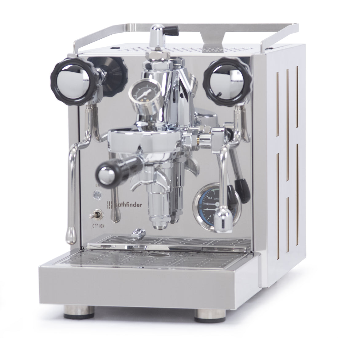 Pathfinder Heat Exchanger Espresso Machine with Flow Control - Gold Panels