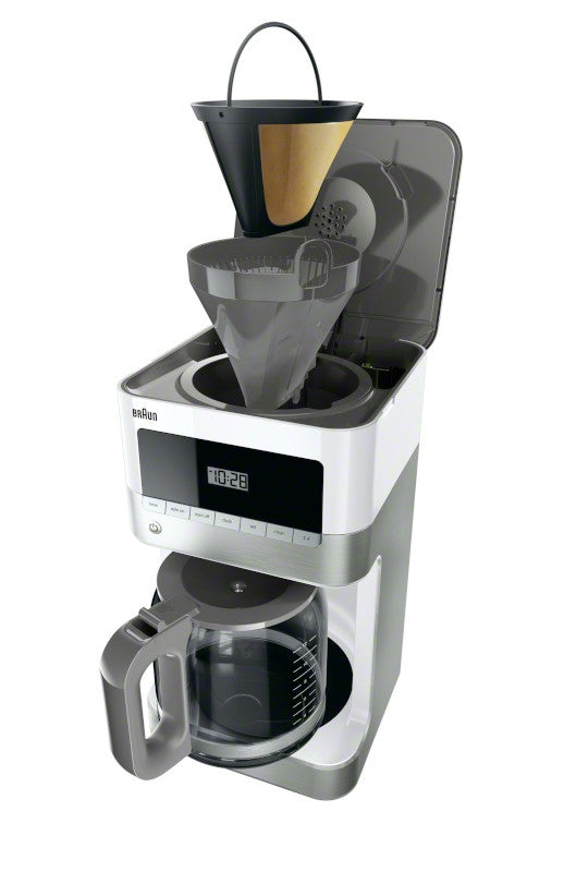 Braun BrewSense 12-cup Drip Coffee Maker - KF6050WH - Stainless Steel/White: Automatic Shut-Off, Glass Carafe, 1000W - Thumbnail 5