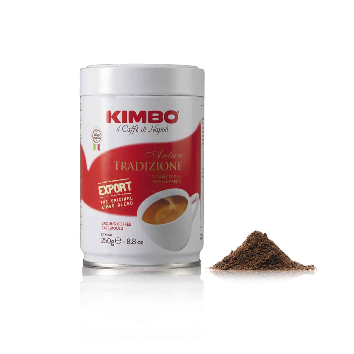 Kimbo il Caffe di Napoli Antica Tradizione Ground 250g Tin With Coffee 
