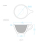 notNeutral Large Latte Cup and Saucer - Light Gray