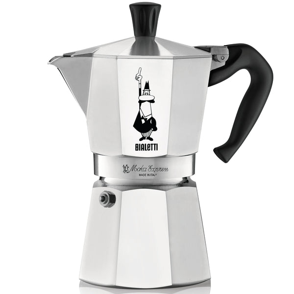 Bialetti Moka Pot express 6 Cups – Black & Milk Frother - 600ml - Espresso  Club Egypt