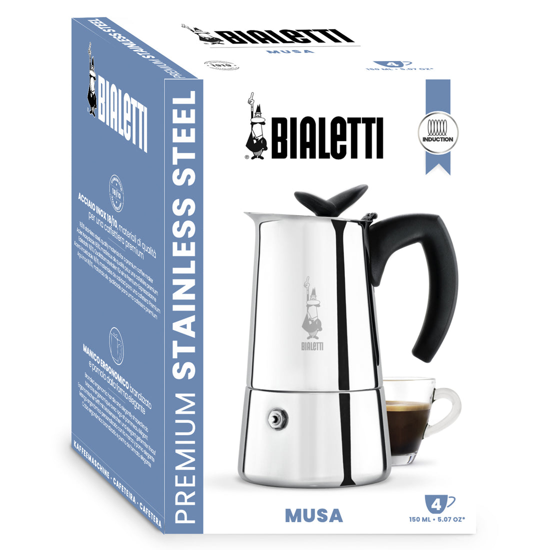 Bialetti Musa Stovetop Coffee Maker 4 Cup – Whole Latte Love