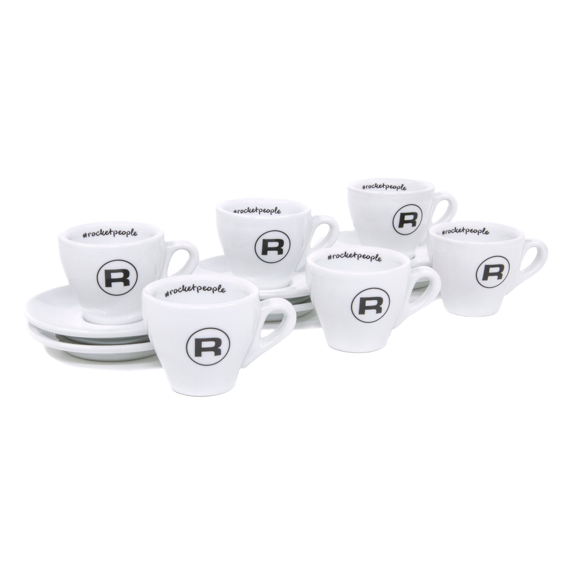 White House Architecture Espresso Cups with Saucers, Set of Two