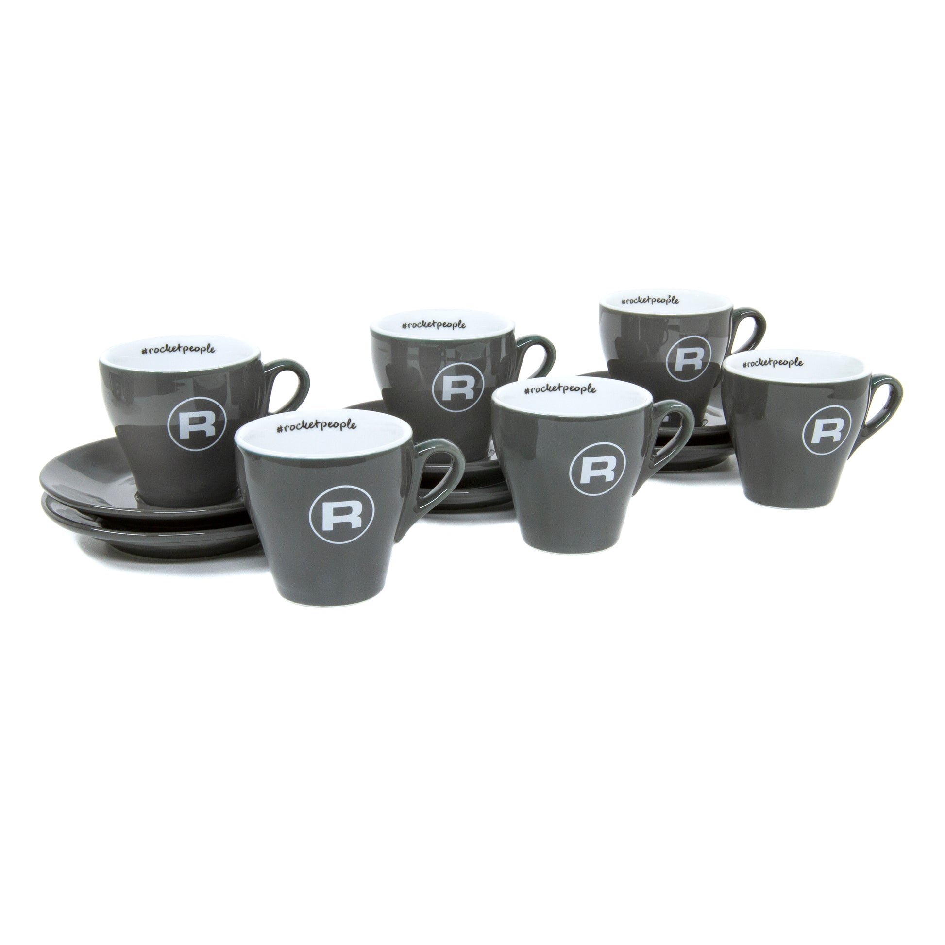Set of 6 Pottery Espresso Cups in White