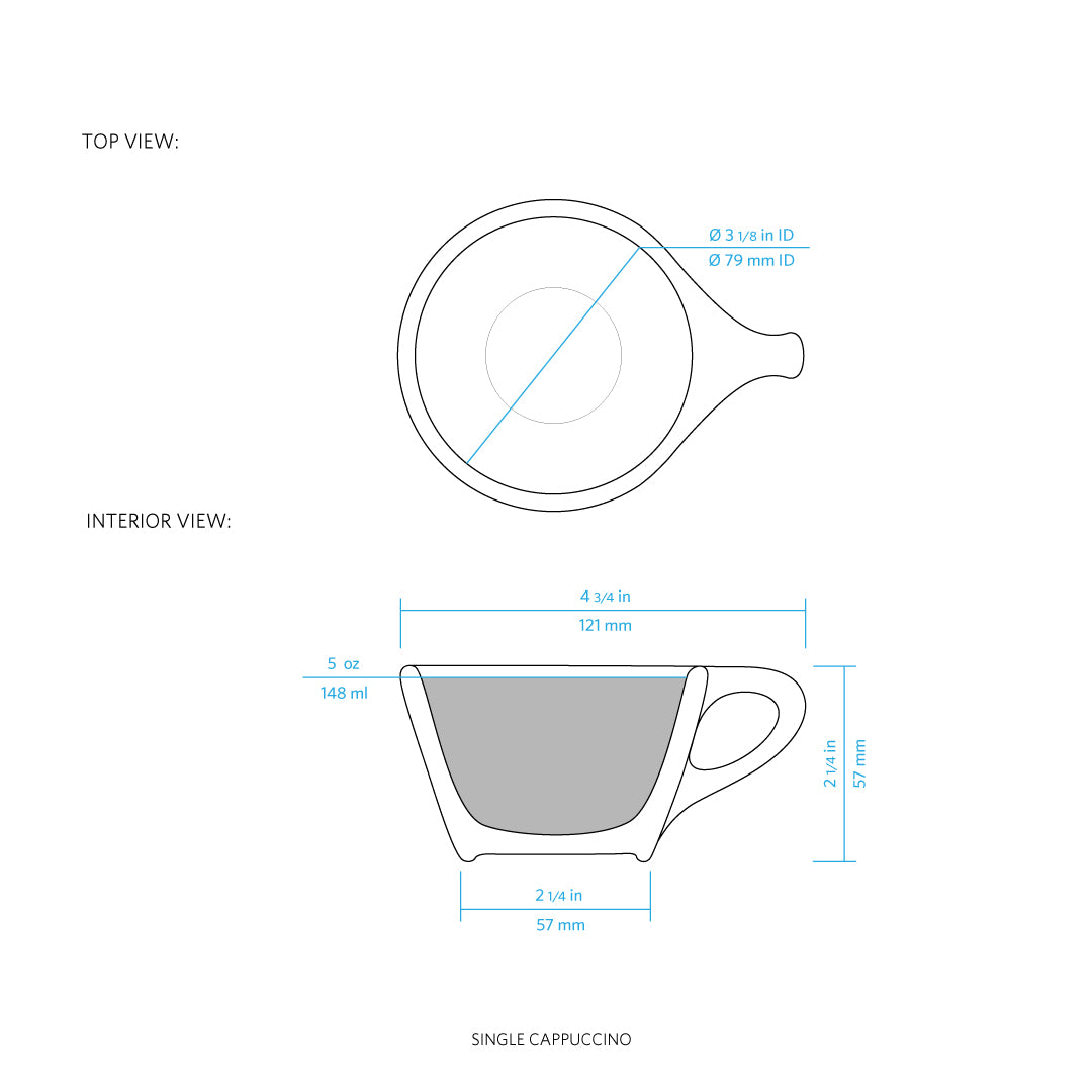 notNeutral Cappuccino Cup and Saucer - Light Gray