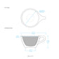 notNeutral Small Latte Cup and Saucer - Light Gray