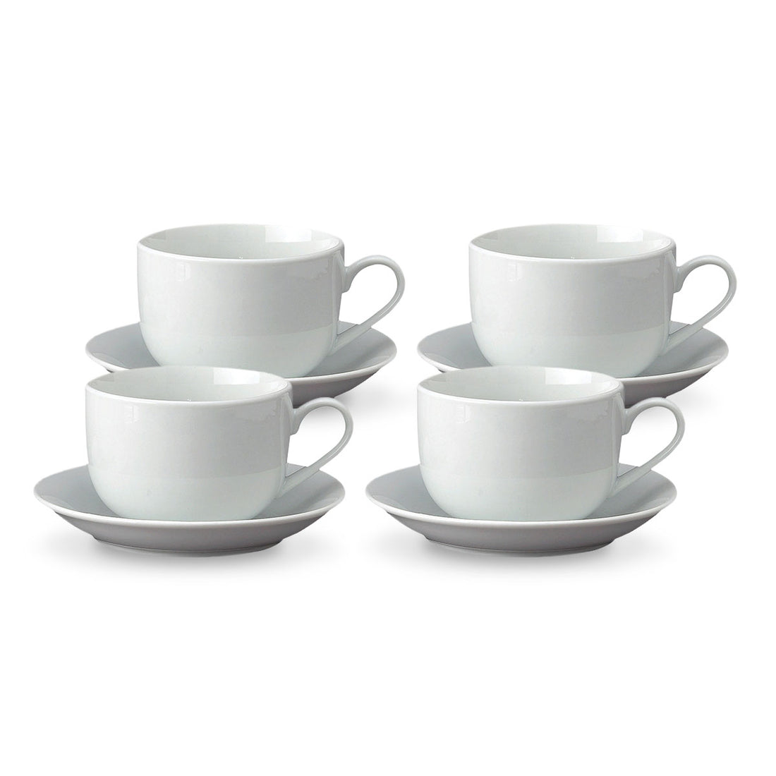 Set of 4 Latte Cups and Saucers