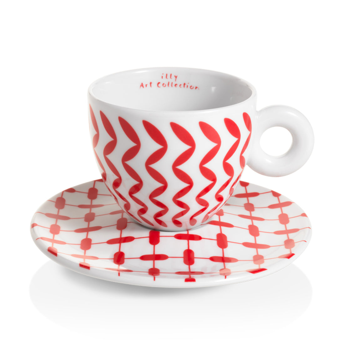 Illy Mona Hatoum Set of 2 Cappuccino Cups and Saucers